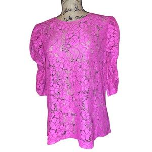 Nanette LePore Lace Pink Blouse